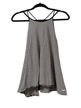 Hollister Black White Striped Strappy Racerback Tank Top Size Medium
